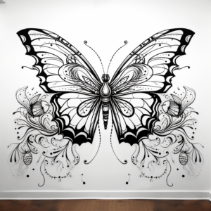Intricate Monarch Butterfly Mural Coloring Pages 3