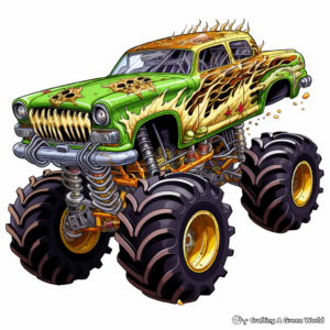 Intricate Monster Truck Show Coloring Pages 4