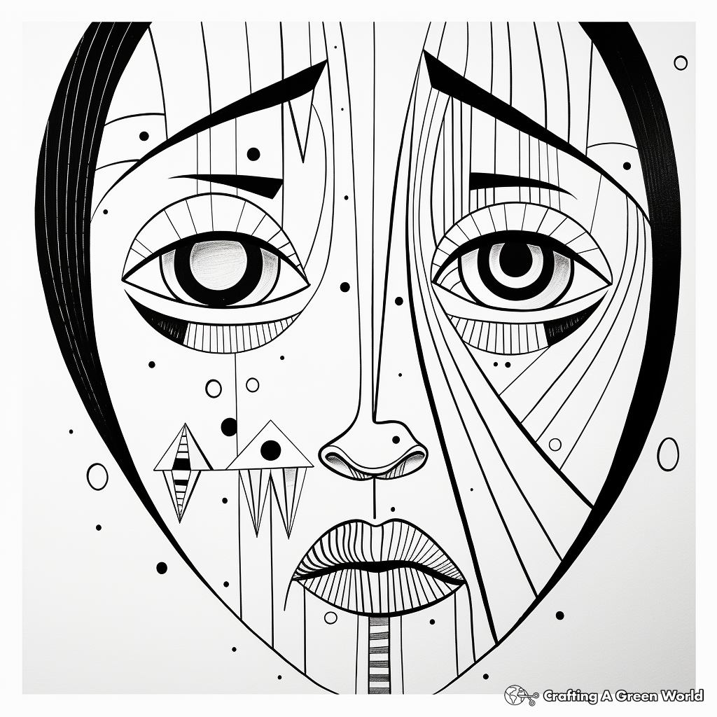 Intricate Mourning Face Coloring Sheets 3