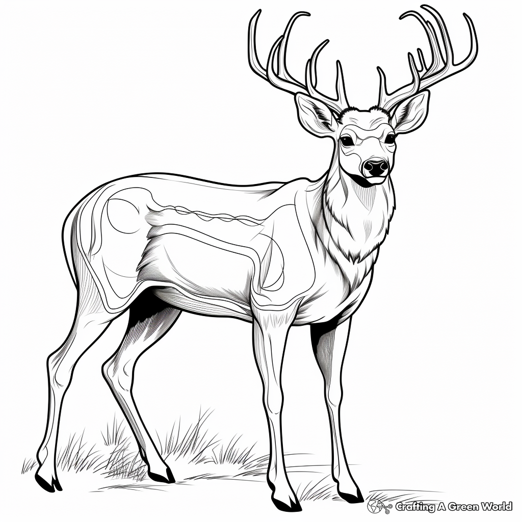Intricate Mule Deer Antler Coloring Pages 3