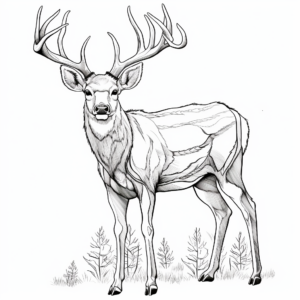 Intricate Mule Deer Antler Coloring Pages 4