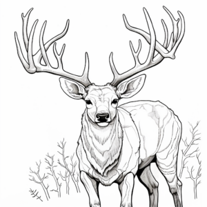 Intricate Mule Deer Antlers Coloring Pages for Adults 4