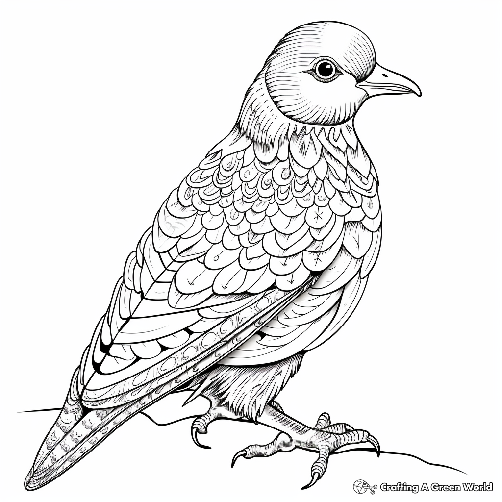 Intricate Northern Flicker Woodpecker Coloring Pages 1