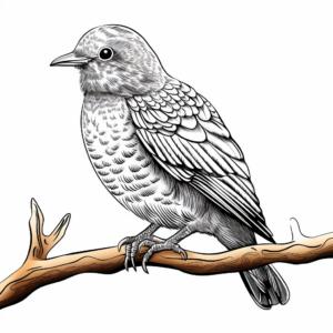 Intricate Northern Flicker Woodpecker Coloring Pages 3