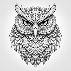 Intricate Owl Mandala Coloring Pages for Adults 1