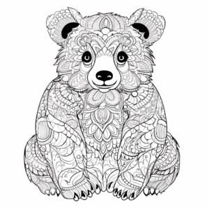 Intricate Panda Bear Coloring Pages for Adults 1