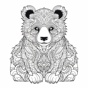 Intricate Panda Bear Coloring Pages for Adults 3