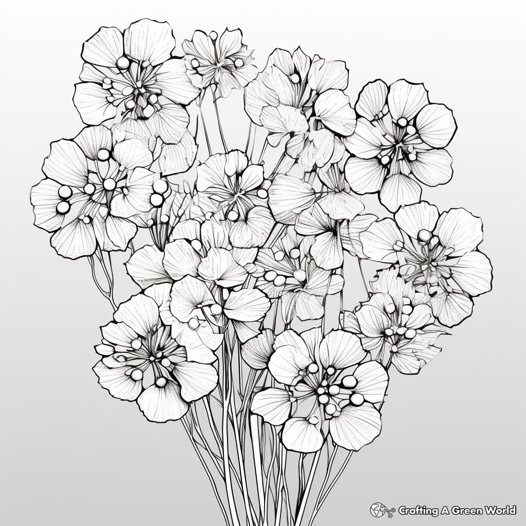 Intricate Panicle Hydrangea Coloring Pages 4
