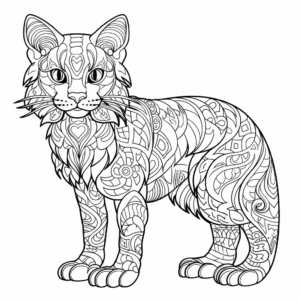 Intricate Patched Tabby Cat Coloring Pages for Advanced Colorists 3