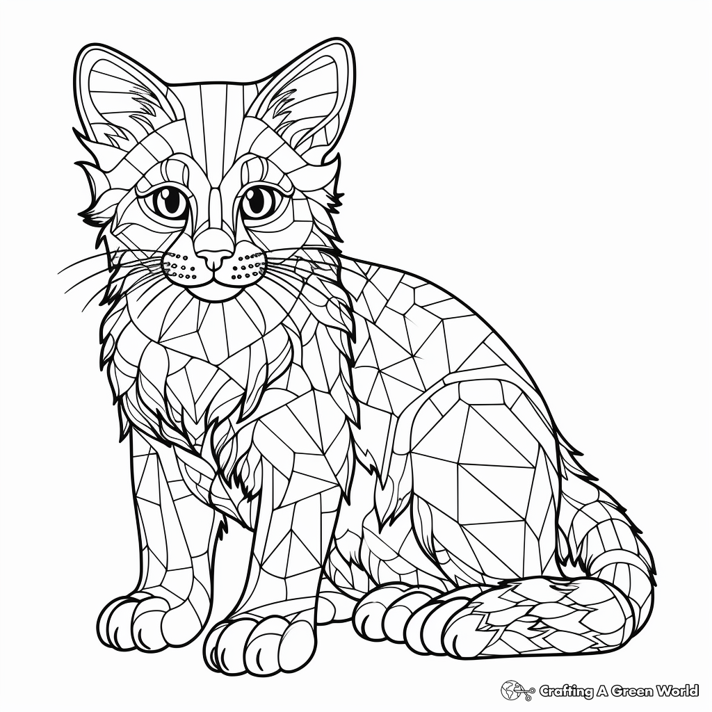 Intricate Patched Tabby Cat Coloring Pages for Advanced Colorists 4
