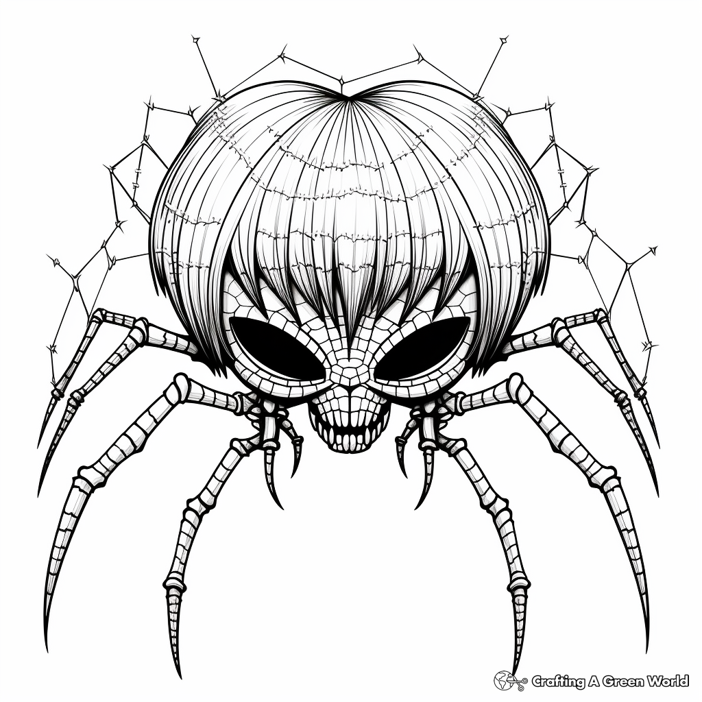 Intricate Pattern Black Widow Spider Coloring Pages 1