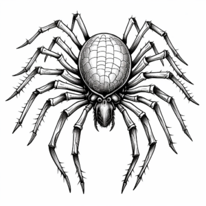 Intricate Pattern Black Widow Spider Coloring Pages 2
