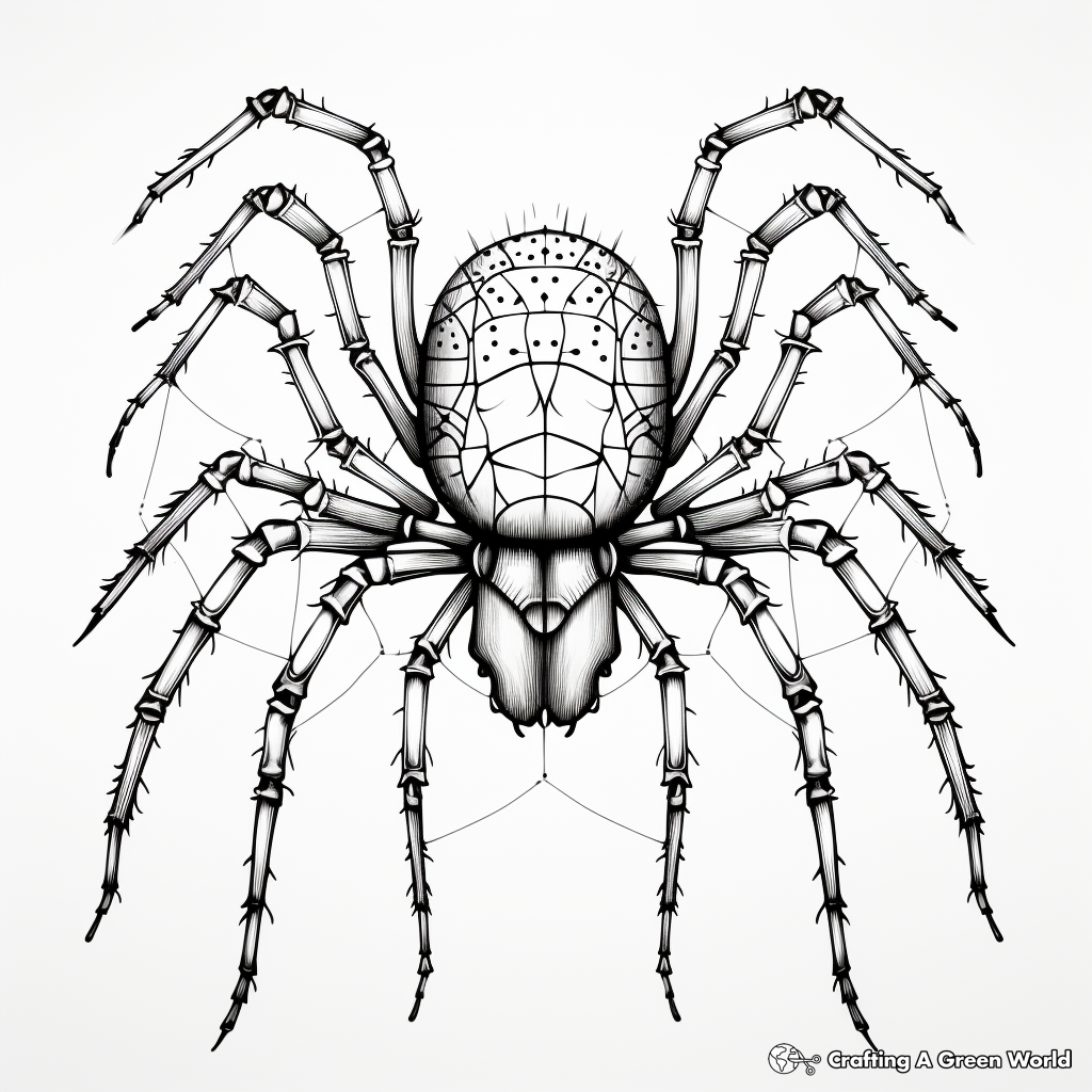 Intricate Pattern Black Widow Spider Coloring Pages 3