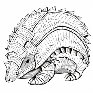 Intricate Patterned Armadillo Coloring Pages 1