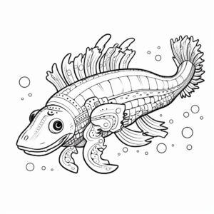 Intricate Patterned Axolotl Coloring Pages 4