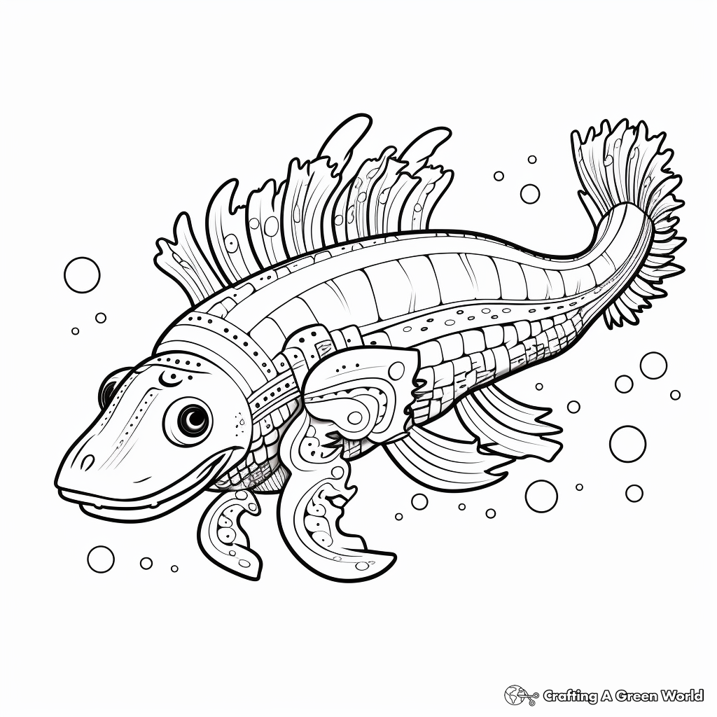 Intricate Patterned Axolotl Coloring Pages 4