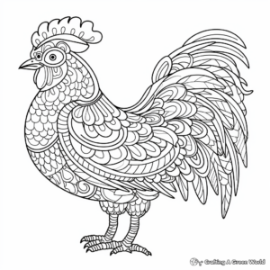 Intricate Patterned Chicken Coloring Pages 4