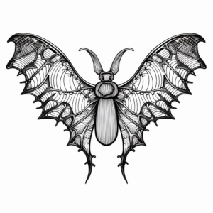 Intricate Patterns Bat Wings Coloring Sheets 4