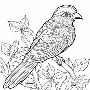 Intricate Patterns: Black Capped Chickadee Coloring Pages for Adults 3
