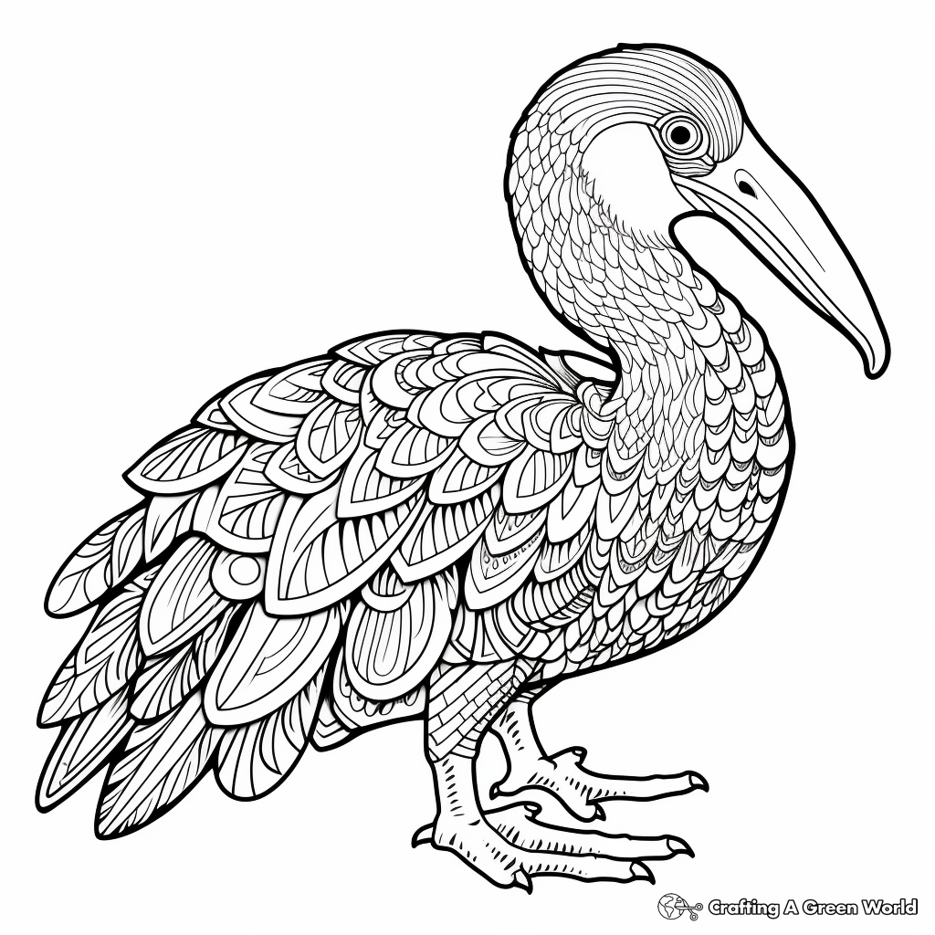 Intricate Patterns: Pelican Coloring Pages 2