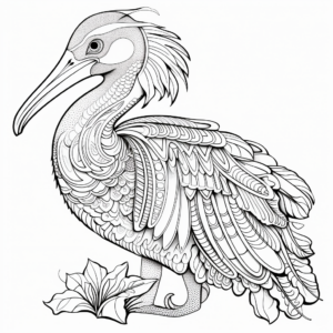 Intricate Patterns: Pelican Coloring Pages 4