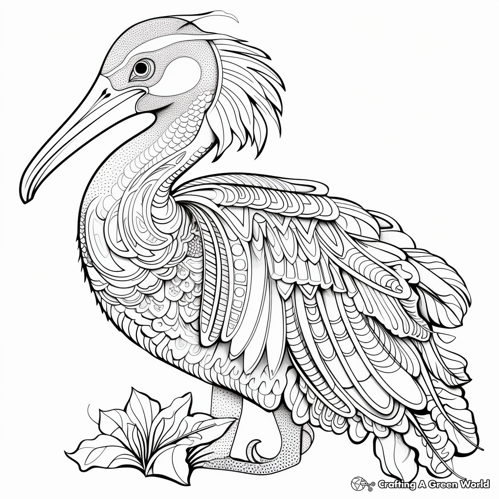 Intricate Patterns: Pelican Coloring Pages 3