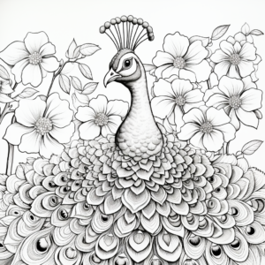 Intricate Peacock Designs Coloring for Adults 2
