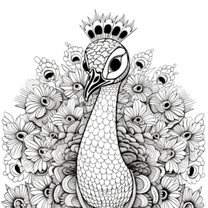 Intricate Peacock Designs Coloring for Adults 3
