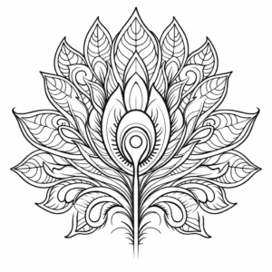 Intricate Peacock Feather Mandala Coloring Pages 1