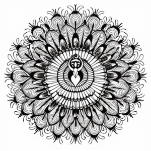 Intricate Peacock Mandala Coloring Pages 2