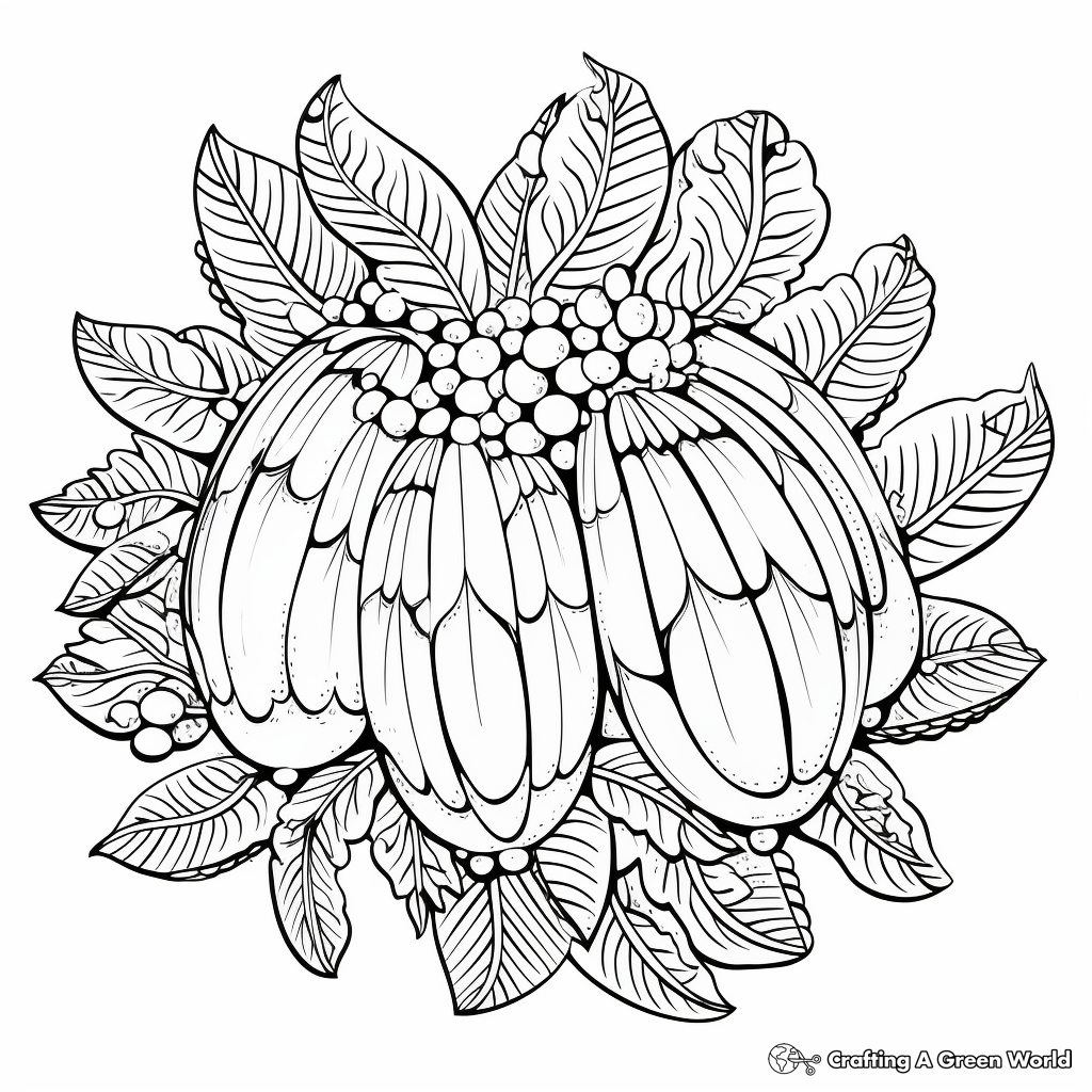 Intricate Pecan Pattern Coloring Pages for Adults 2