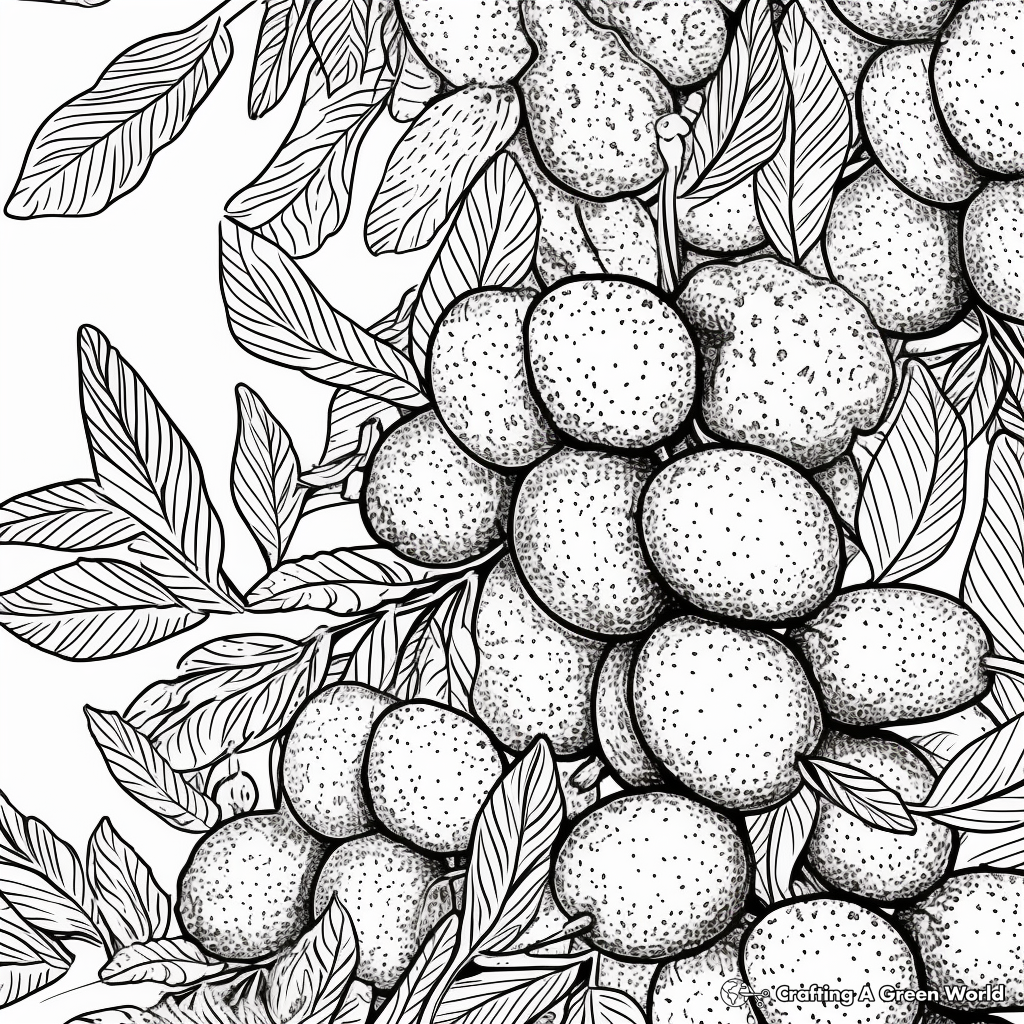 Intricate Pecan Pattern Coloring Pages for Adults 3