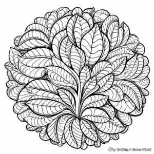 Intricate Pecan Pattern Coloring Pages for Adults 4