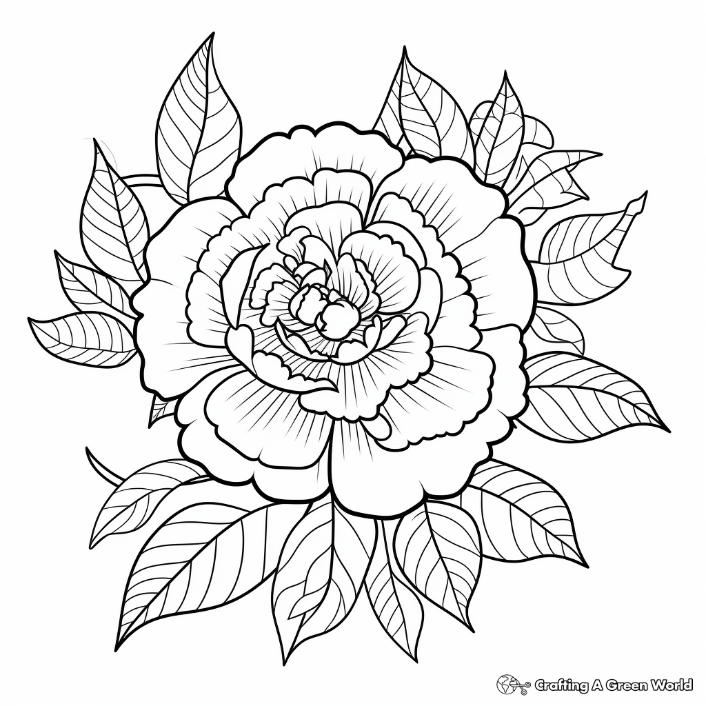 Intricate Peony Mandala Coloring Pages 1
