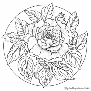 Intricate Peony Mandala Coloring Pages 2