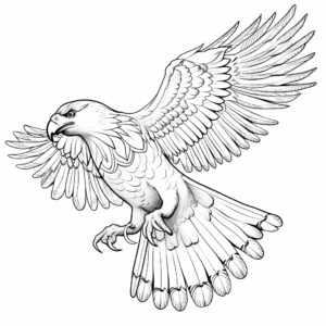 Intricate Philippine Eagle in the Air Coloring Pages 4