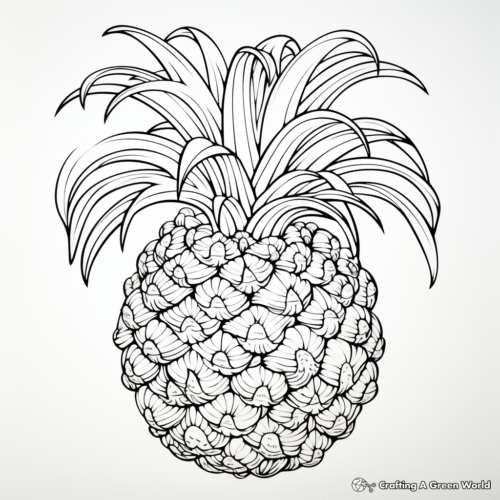Intricate Pineapple Coloring Pages 1