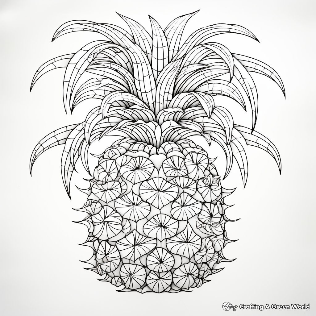 Intricate Pineapple Coloring Pages 2