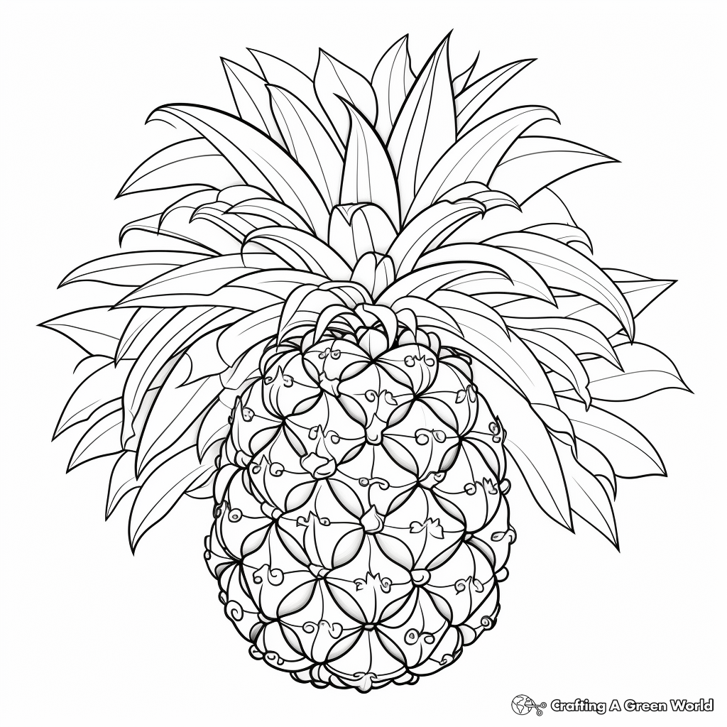 Intricate Pineapple Coloring Pages 3