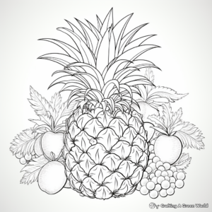 Intricate Pineapple Coloring Pages for Adults 2