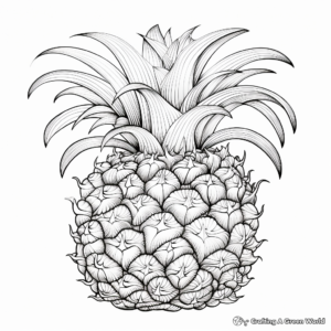 Intricate Pineapple Coloring Pages for Adults 4