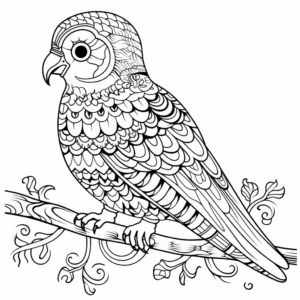 Intricate Plum-headed Parakeet Coloring Pages 1