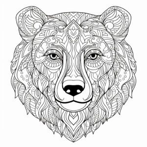 Intricate Polar Bear Face Coloring Pages 2
