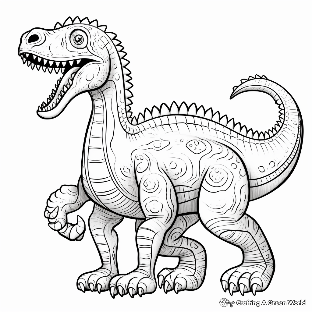 Intricate Prehistoric Dinosaur Coloring Pages 1