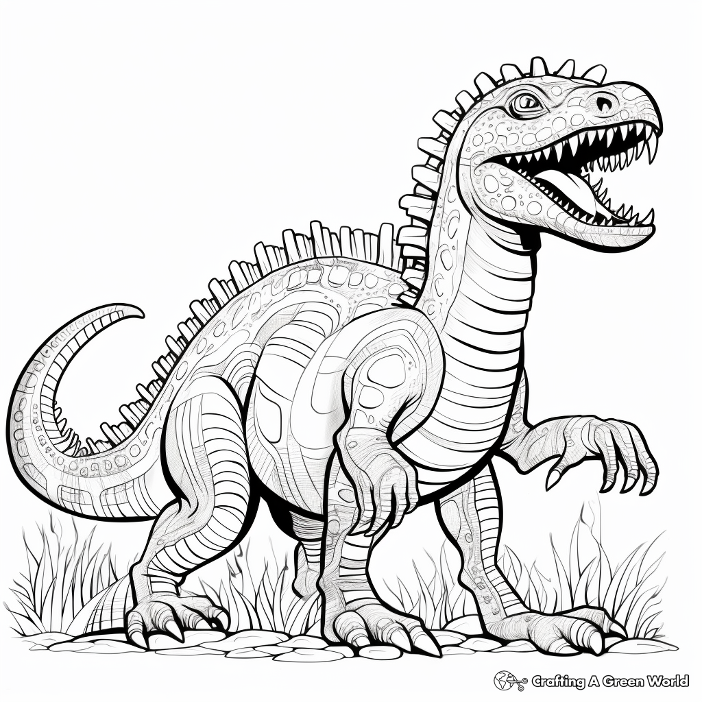 Intricate Prehistoric Dinosaur Coloring Pages 3