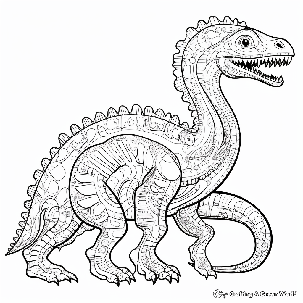 Intricate Prehistoric Dinosaur Coloring Pages 4