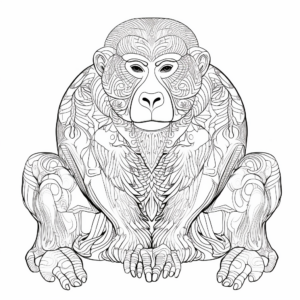 Intricate Proboscis Monkey Coloring Pages 2