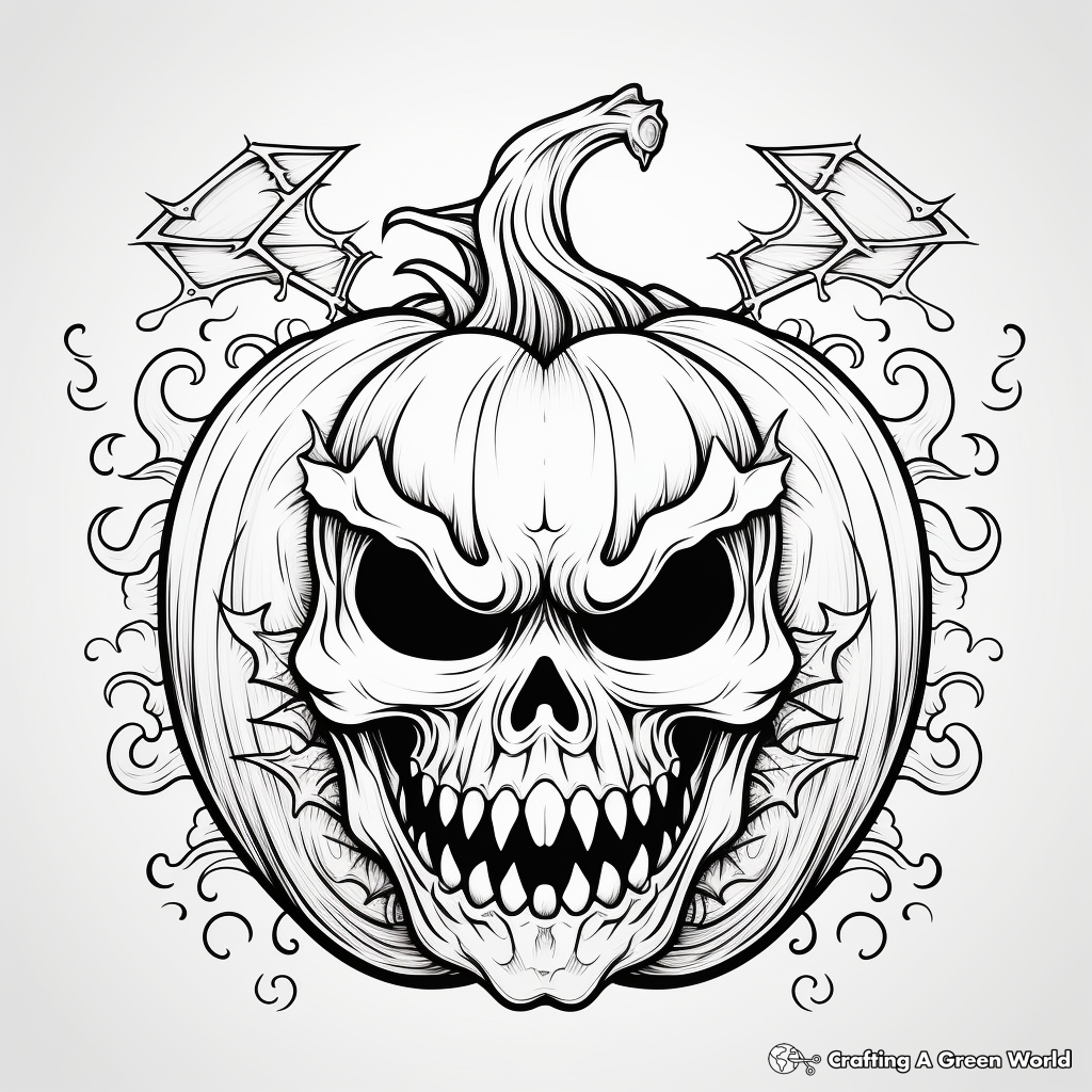 Intricate Pumpkin Designs for Halloween Coloring 1