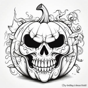 Intricate Pumpkin Designs for Halloween Coloring 4
