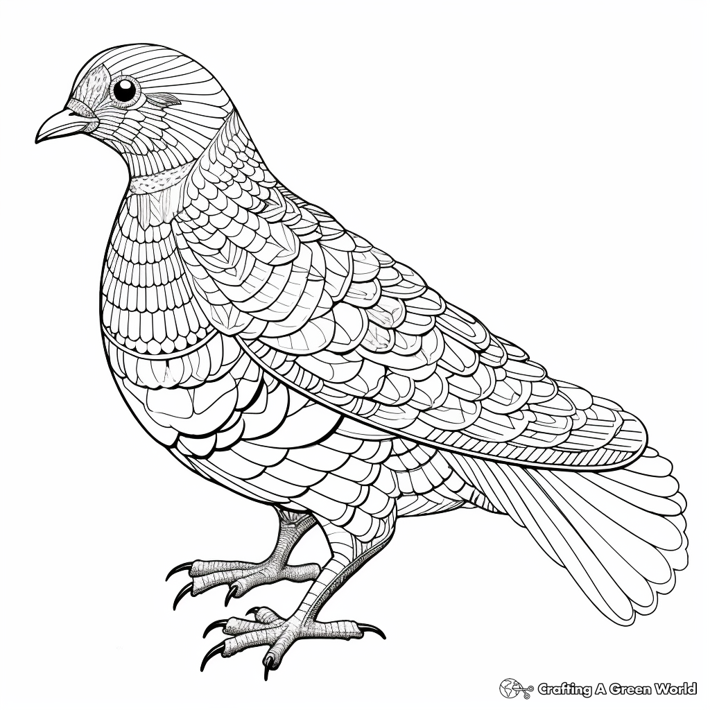 Intricate Racing Pigeon Coloring Pages 1